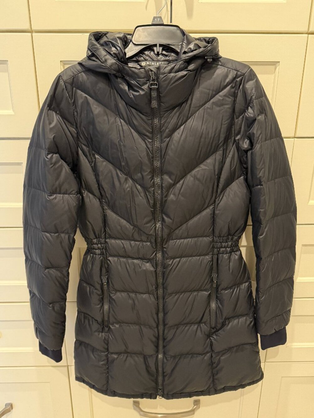 Athleta Black Down Puffer Coat Size M